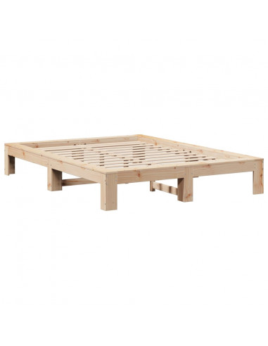 Letto senza Materasso 135x190 cm in Legno Massello di Pino