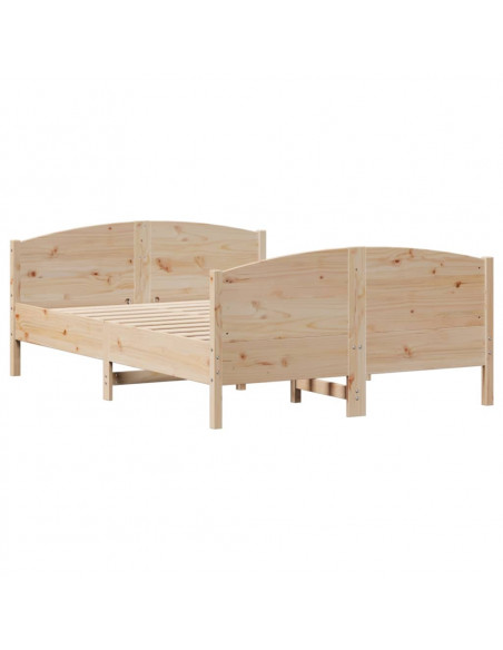 Letto senza Materasso 135x190 cm in Legno Massello di Pino