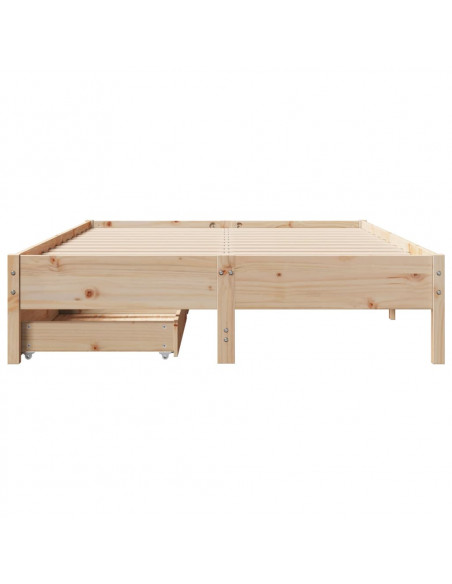 Letto senza Materasso 135x190 cm in Legno Massello di Pino