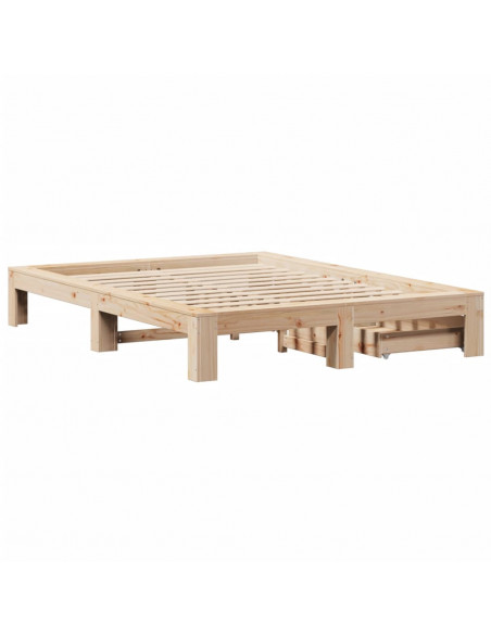 Letto senza Materasso 140x190 cm in Legno Massello di Pino