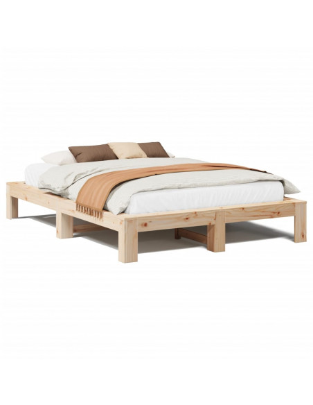 Letto senza Materasso 140x190 cm in Legno Massello di Pino