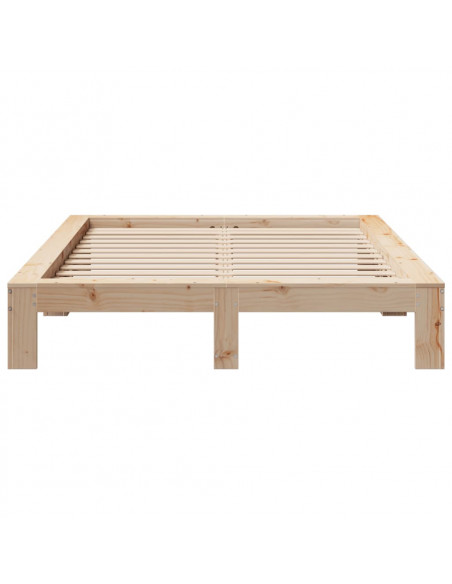Letto senza Materasso 140x190 cm in Legno Massello di Pino