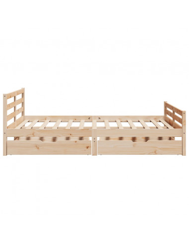 Letto senza Materasso 140x190 cm in Legno Massello di Pino