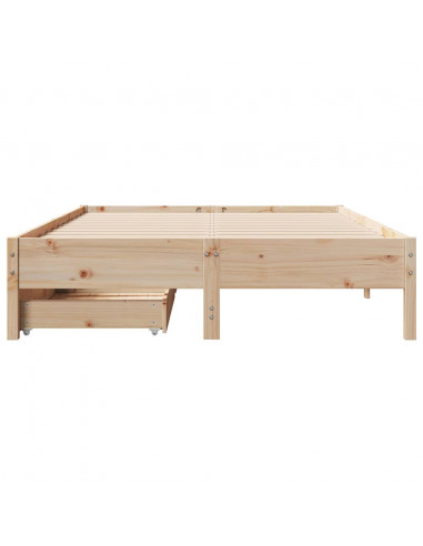 Letto senza Materasso 140x190 cm in Legno Massello di Pino