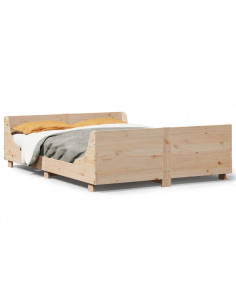 Letto senza Materasso 150x200 cm in Legno Massello di Pino 2