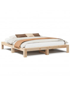 Letto senza Materasso 180x200 cm in Legno Massello di Pino 2