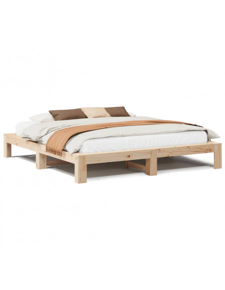 Letto senza Materasso 180x200 cm in Legno Massello di Pino