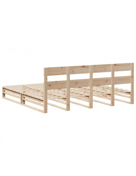 Letto senza Materasso 200x200 cm in Legno Massello di Pino