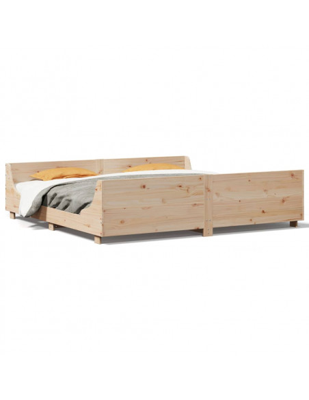 Letto senza Materasso 200x200 cm in Legno Massello di Pino