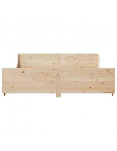 Letto senza Materasso 200x200 cm in Legno Massello di Pino