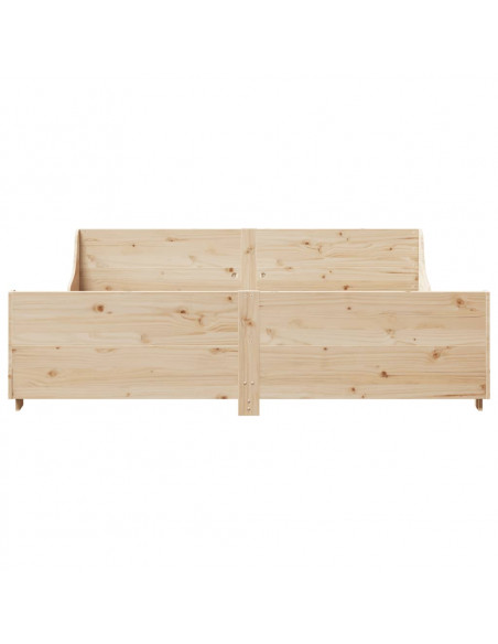 Letto senza Materasso 200x200 cm in Legno Massello di Pino