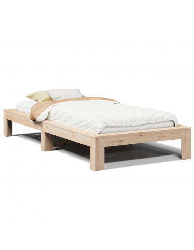 Letto senza Materasso 90x190 cm in Legno Massello di Pino