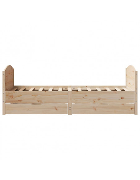 Letto senza Materasso 90x190 cm in Legno Massello di Pino