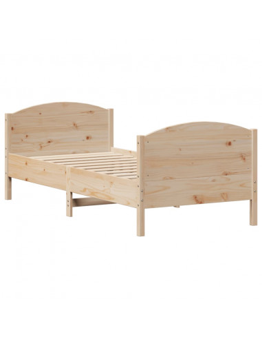 Letto senza Materasso 90x190 cm in Legno Massello di Pino