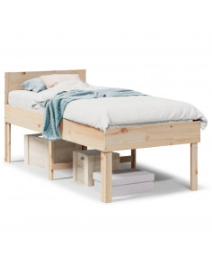 Letto senza Materasso 90x190 cm in Legno Massello di Pino 2