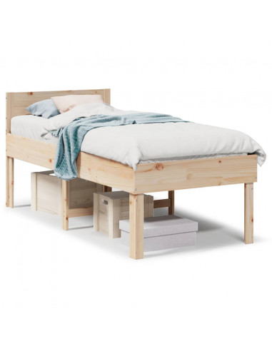 Letto senza Materasso 90x190 cm in Legno Massello di Pino