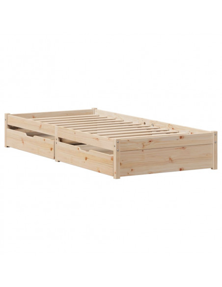 Letto senza Materasso 90x190 cm in Legno Massello di Pino