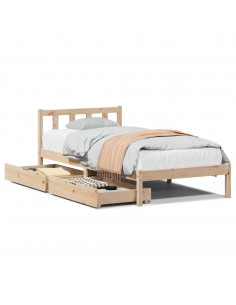 Letto senza Materasso 90x190 cm in Legno Massello di Pino 2