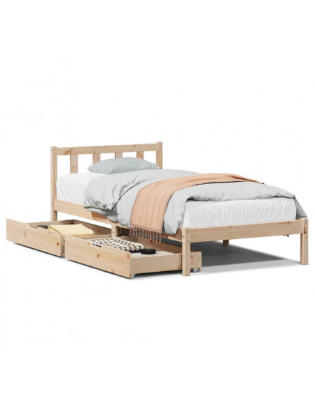 Letto senza Materasso 90x190 cm in Legno Massello di Pino