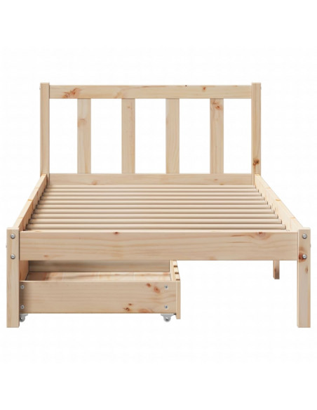 Letto senza Materasso 90x190 cm in Legno Massello di Pino