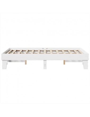 Letto senza Materasso Bianco 120x190 cm Legno Massello di Pino