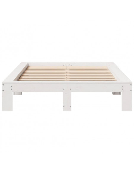Letto senza Materasso Bianco 120x190 cm Legno Massello di Pino
