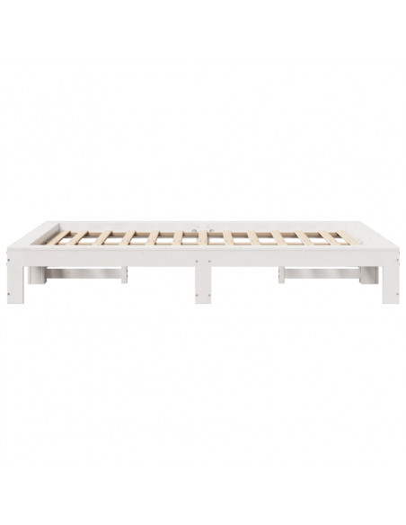 Letto senza Materasso Bianco 120x190 cm Legno Massello di Pino