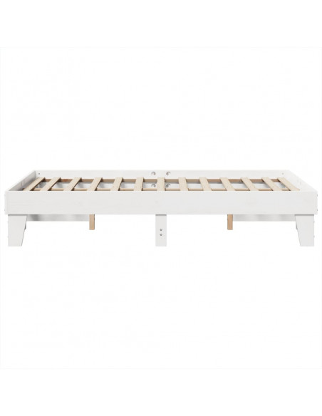 Letto senza Materasso Bianco 135x190 cm Legno Massello di Pino