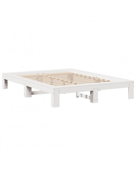 Letto senza Materasso Bianco 140x190 cm Legno Massello di Pino