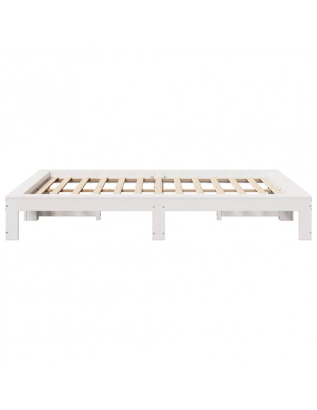 Letto senza Materasso Bianco 140x190 cm Legno Massello di Pino