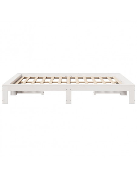 Letto senza Materasso Bianco 140x200 cm Legno Massello di Pino