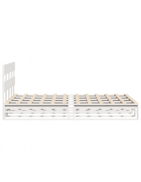 Letto senza Materasso Bianco 150x200 cm Legno Massello di Pino