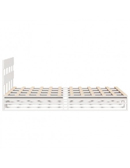 Letto senza Materasso Bianco 160x200 cm Legno Massello di Pino