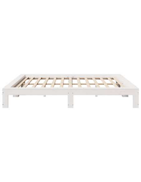 Letto senza Materasso Bianco 180x200 cm Legno Massello di Pino