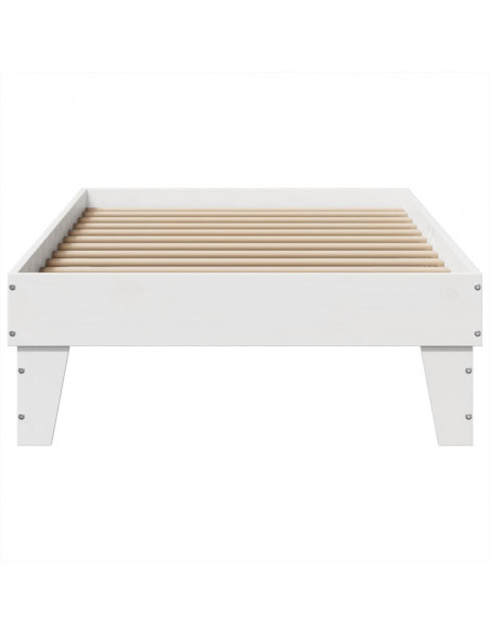 Letto senza Materasso Bianco 75x190 in Legno Massello di Pino
