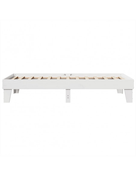 Letto senza Materasso Bianco 75x190 in Legno Massello di Pino