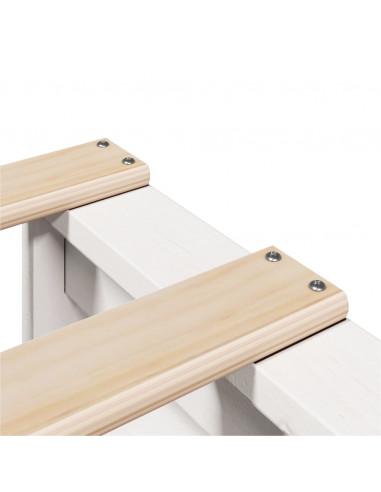 Letto senza Materasso Bianco 90x190 cm in Legno Massello Pino