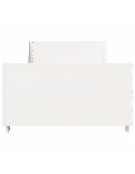 Letto senza Materasso Bianco 90x190 cm in Legno Massello Pino