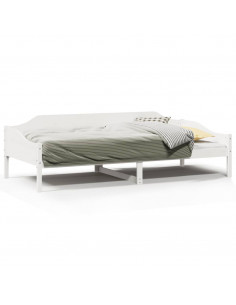 Letto senza Materasso Bianco 90x190 cm in Legno Massello Pino 2