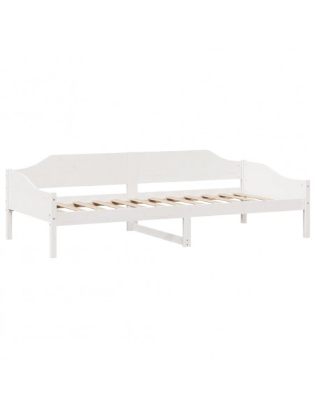 Letto senza Materasso Bianco 90x190 cm in Legno Massello Pino