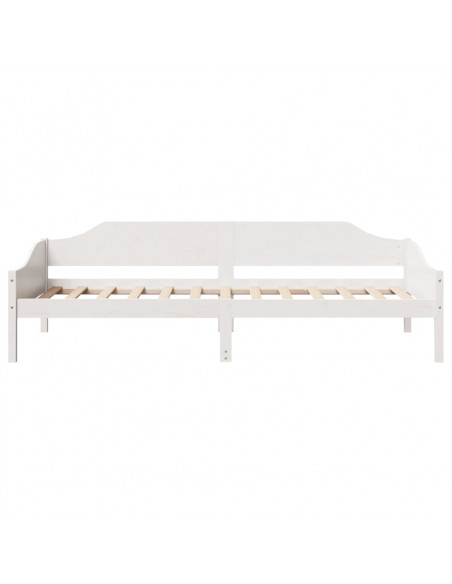 Letto senza Materasso Bianco 90x190 cm in Legno Massello Pino
