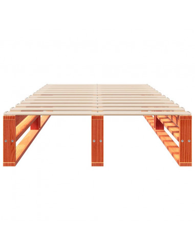 Letto senza Materasso Marrone Cera 100x200 cm in Legno di Pino