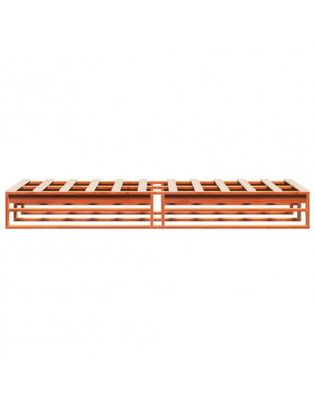 Letto senza Materasso Marrone Cera 100x200 cm in Legno di Pino