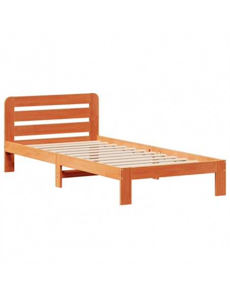 Letto senza Materasso Marrone Cera 100x200 cm in Legno di Pino