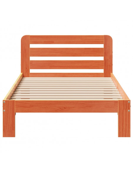 Letto senza Materasso Marrone Cera 100x200 cm in Legno di Pino