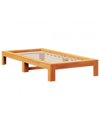 Letto senza Materasso Marrone Cera 100x200 cm in Legno di Pino