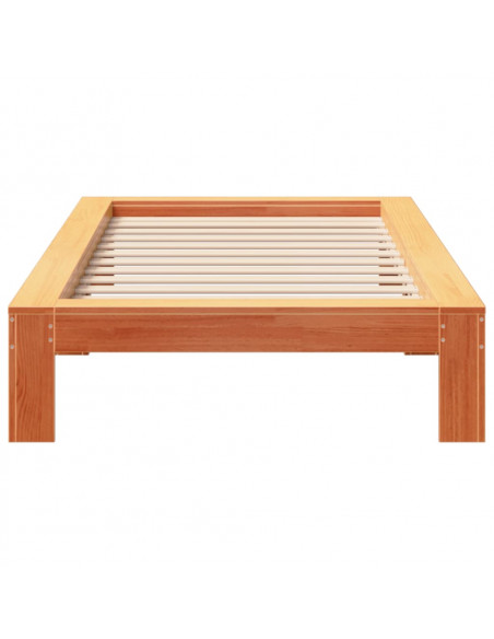 Letto senza Materasso Marrone Cera 100x200 cm in Legno di Pino