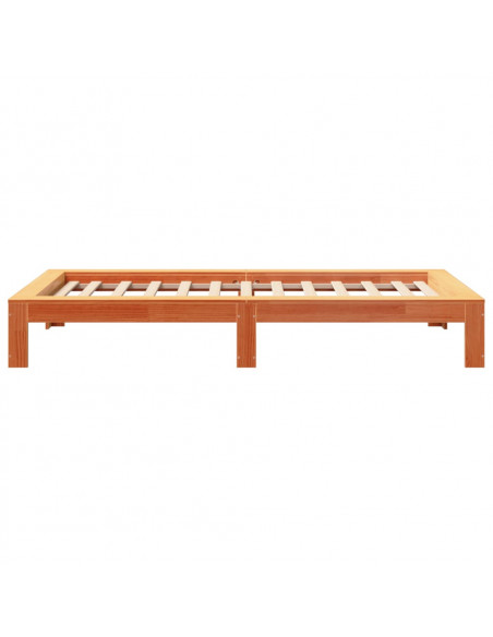 Letto senza Materasso Marrone Cera 100x200 cm in Legno di Pino