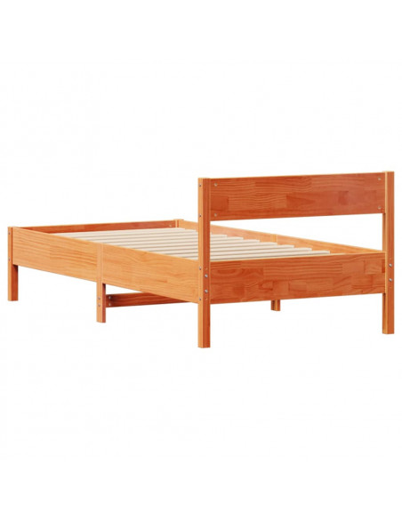 Letto senza Materasso Marrone Cera 100x200 cm in Legno di Pino