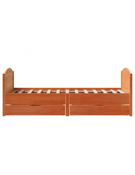Letto senza Materasso Marrone Cera 100x200 cm in Legno di Pino
